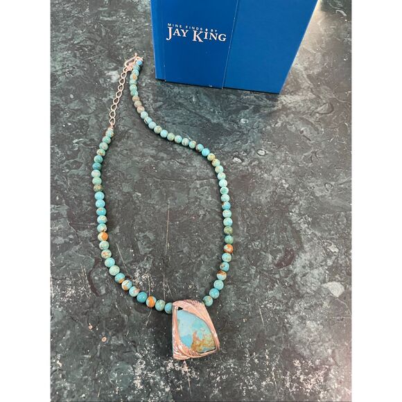Jay King Mine Finds Sterling Silver & Turquoise Necklace – Bold Statement Pendan - Picture 2 of 7